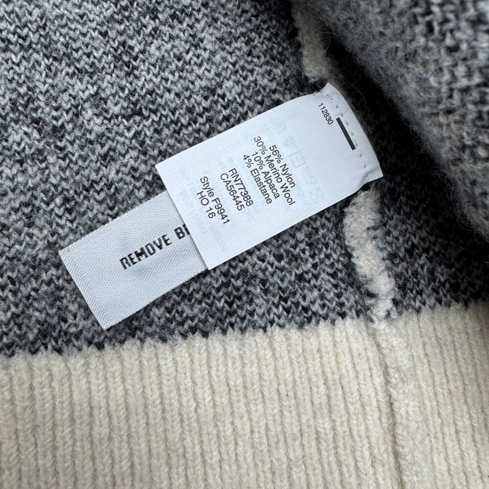 Madewell Ryder Cardigan Women's Merino Wool Blend Black Windowpane pattern, Sz S - Picture 5 of 8